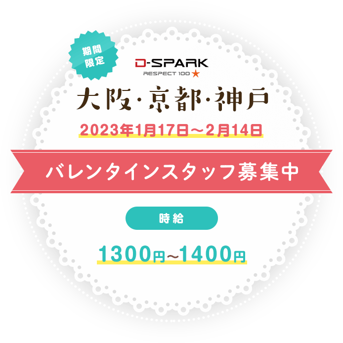 バレンタインスタッフ募集中