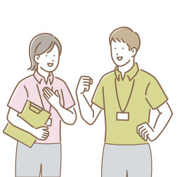 チームワークでご利用者をサポートできる人