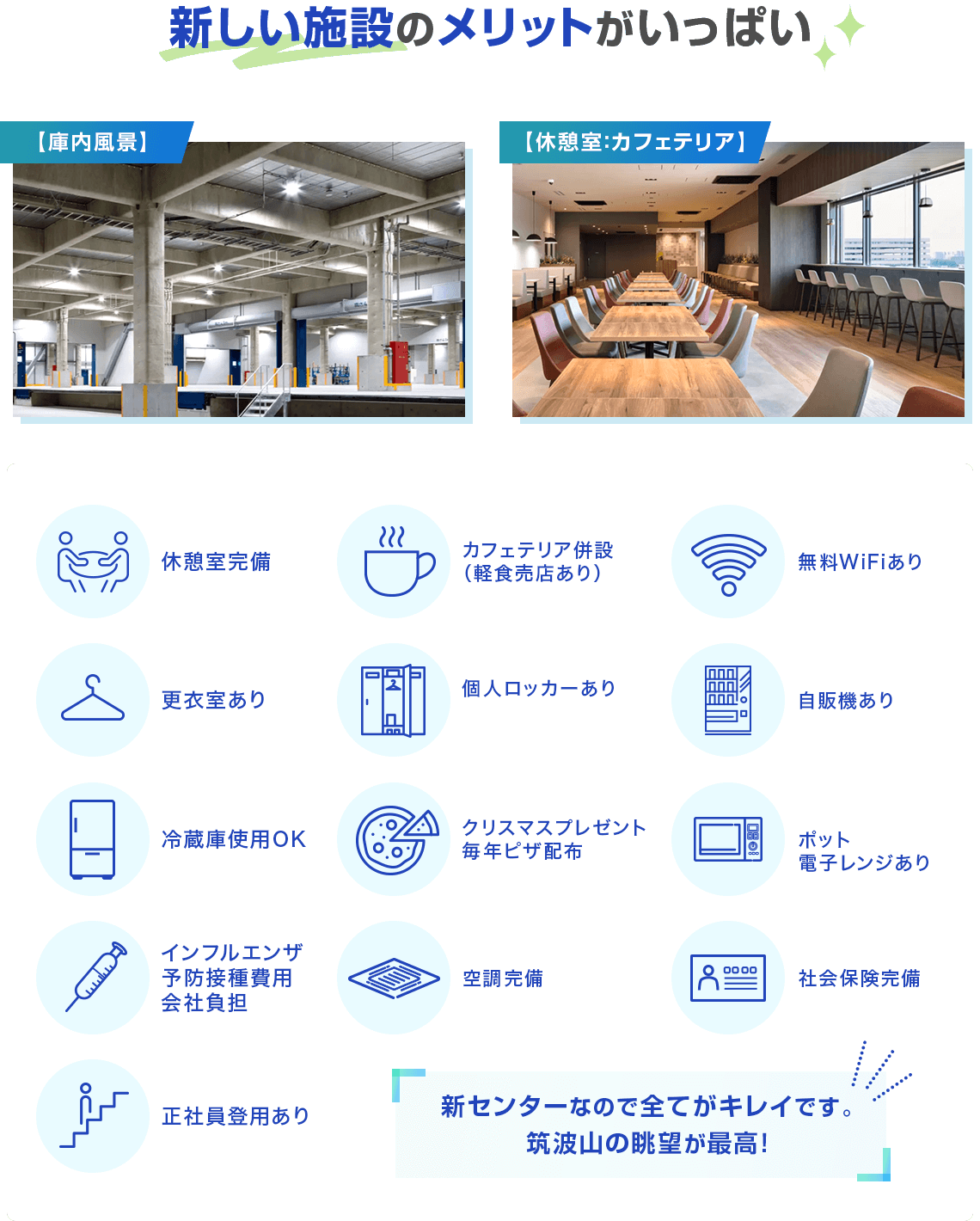 新しい施設のメリットがいっぱい
